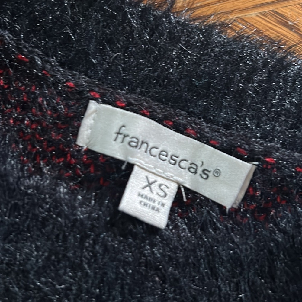 Fuzzy Lip Pattern Pullover Sweater - image 7